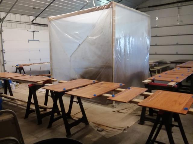 Oak Cabinet Restoration - During