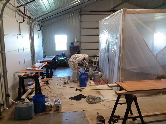 Oak Cabinet Restoration - During