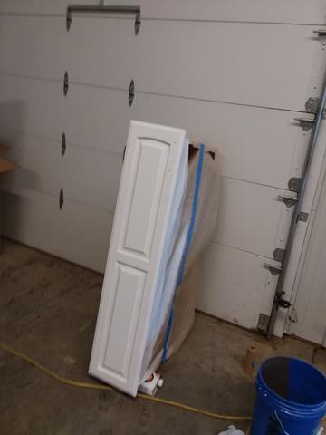 Oak Cabinet Restoration - During