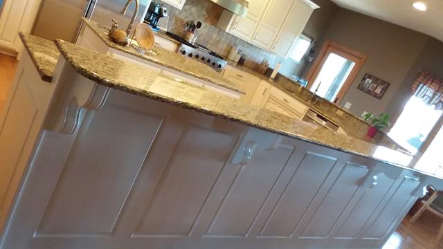 Oak Cabinet Restoration - During